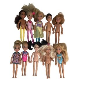 Barbie Chelsea Friends Doll Lot 10pc Multicolor Mixed Outfits 2010-2016 Mattel